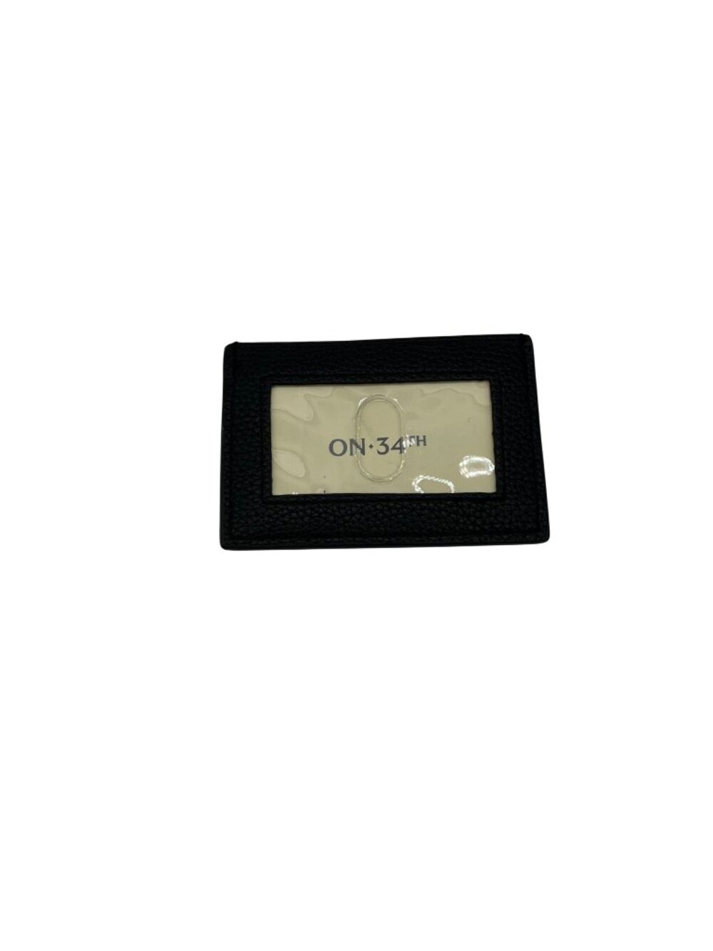 On 34th Black Faux Leather ID Holder